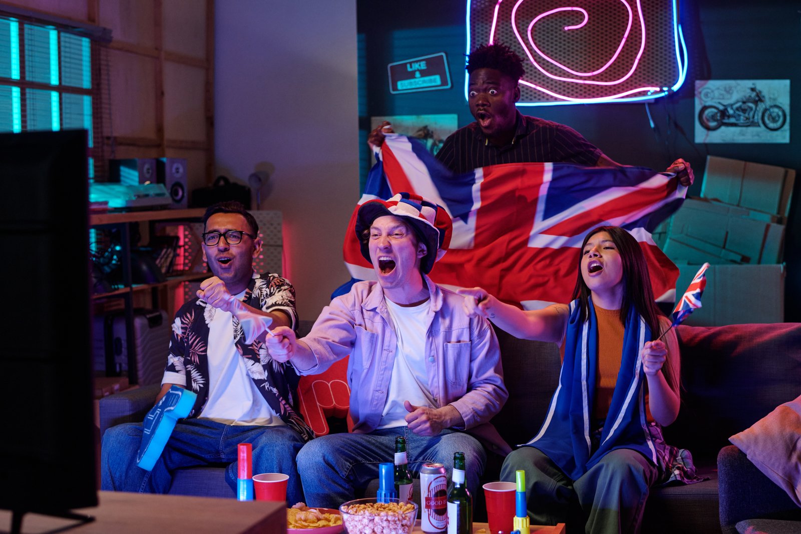 People enjoying live sports streaming on WatchfulTV
