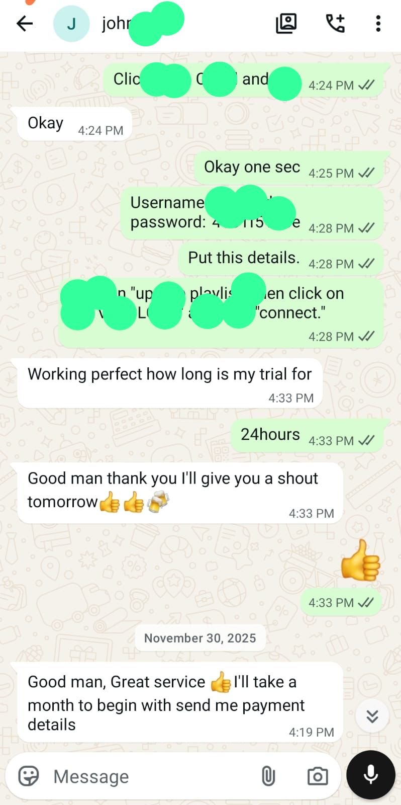 Customer review screenshot